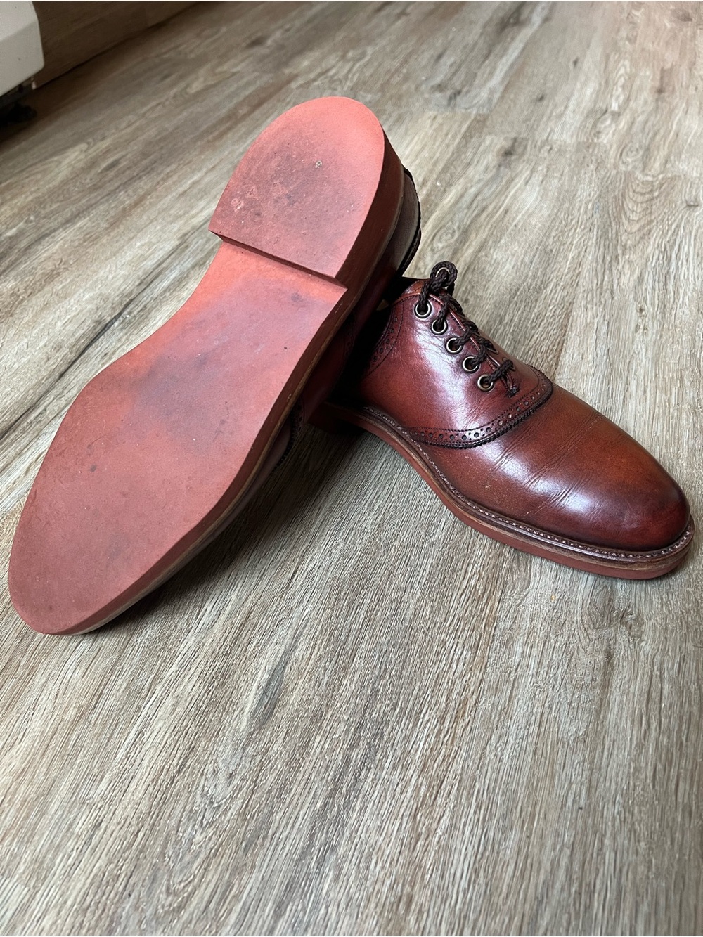 Vintage mid century Florsheim Imperial Men's Leather Oxford in Reddish Brown - Picture 5 of 13